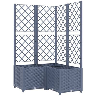 Pflanzkübel Mit Rankgitter Dunkelgrau 80x80x136 Cm Pp - Vidaxl Pflanzkübel Mit Rankgitter Dunkelgrau 80x80x136 Cm Pp - Vidaxl