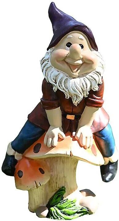 Eting - Funny Garden Gnome Statue Figurines, Outdoor Miniature Sculpture Gnome Statue Decorations Resin Crafts Gnome For Yard Lawn Patio Ornaments(1