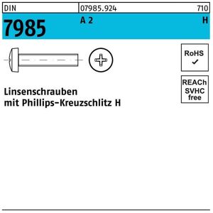 Linsenschraube DIN 7985 m.Kreuzschlitz-PH M 6 x 60 -H A 2