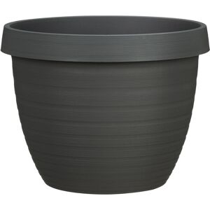 Scheurich Country Star 40, Pflanzgefäß/Blumentopf/Pflanzkübel, rund, Farbe: Metallic Grey, hergestellt aus 100 % recyceltem Kunststoff, 3 Jahre Garantie, für