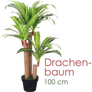 Decovego - Drachenbaum Künstlich Kunstbaum Kunstpflanze Kunstbaum Künstliche Pflanze Künstlicher Baum Deko Innendekoration 100 cm