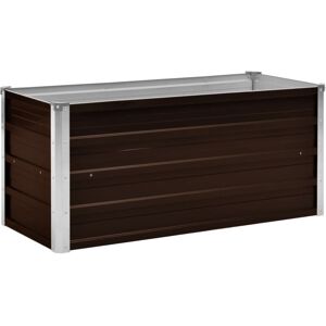 LONGZIMING Garten-Hochbeet Braun 100 x 40 x 45 cm Verzinkter Stahl