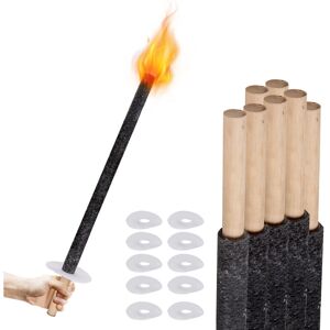 Fackeln Gartenfackeln Flammenherz Brennzeit für Wanderung Wachsfackeln Flammenherz-Fackeln für Wanderungen - Lange Brenndauer 45Min 42cm 20x - Swanew