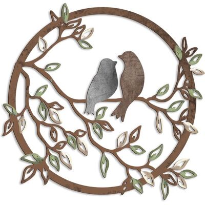 OEM Rewytaz Metall Wandbild Vogelsilhouette Auf Ästen Braun OEM Rewytaz Metall Wandbild Vogelsilhouette Auf Ästen Braun