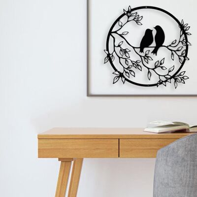 HEAT Metall-wanddeko: Vogel Auf Ast, Rundes Wandbild, Vogel-silhouette, Vogel-eisenkunstwerk Zum Aufhängen Für Wohnzimmer Und Büro HEAT Metall-wanddeko: Vogel Auf Ast, Rundes Wandbild, Vogel-silhouette, Vogel-eisenkunstwerk Zum Aufhängen Für Wohnzimmer Und Büro
