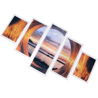 HEAT Set Aus 5 Ungerahmten Leinwänden, Gemälde Mit Hafenszene, Wanddekoration Für Wohnzimmer Und Innenräume, Moderne Kunst, Leinwandmalerei HEAT Set Aus 5 Ungerahmten Leinwänden, Gemälde Mit Hafenszene, Wanddekoration Für Wohnzimmer Und Innenräume, Moderne Kunst, Leinwandmalerei