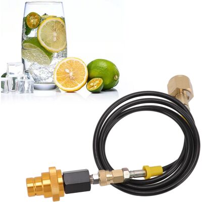 JUTE Kompatibel Mit Sodastream Duo / Terra / Art Und Anderen Neuen Modellen / Gaskartuschen-nachfüllung / 1,5 M Langer Schwarzer Slim-tube-adapter Mit Schwarzer Kappe Und Goldener Schnellverschlussschnalle JUTE Kompatibel Mit Sodastream Duo / Terra / Art Und Anderen Neuen Modellen / Gaskartuschen-nachfüllung / 1,5 M Langer Schwarzer Slim-tube-adapter Mit Schwarzer Kappe Und Goldener Schnellverschlussschnalle