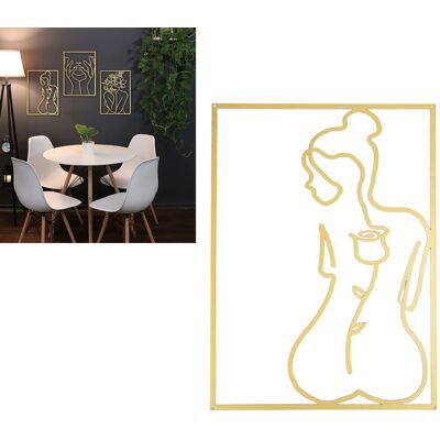 JUTE Dekorative Wandsilhouette, Die Die Linien Des Körpers Einer Frau Darstellt, Wandbild/wandaufkleber, Stil B. JUTE Dekorative Wandsilhouette, Die Die Linien Des Körpers Einer Frau Darstellt, Wandbild/wandaufkleber, Stil B.