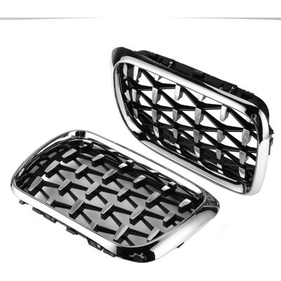 HEAT Paar Doppellamellen-frontgrills Für Bmw 3er E36 M3 (1997–1999), Verchromter Motorhaubengrill, Teilenummer 51138195151, 2er-set HEAT Paar Doppellamellen-frontgrills Für Bmw 3er E36 M3 (1997–1999), Verchromter Motorhaubengrill, Teilenummer 51138195151, 2er-set