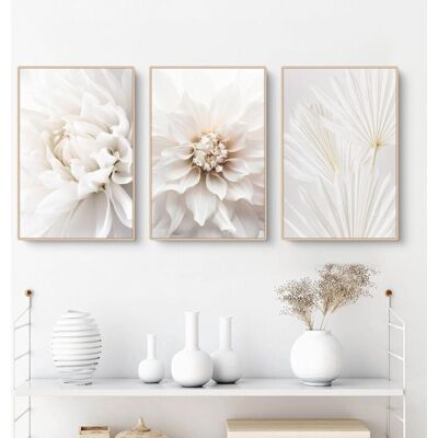 OEM 3er-set Poster, Bilder Mit Weißen Rosen, Moderne Leinwandbilder, Ohne Rahmen, Wandbilder, Bohemian-bilderset OEM 3er-set Poster, Bilder Mit Weißen Rosen, Moderne Leinwandbilder, Ohne Rahmen, Wandbilder, Bohemian-bilderset