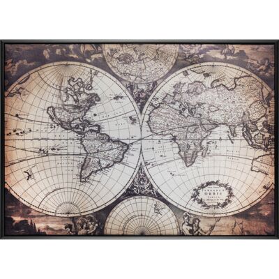 Atmosphera - Gerahmter Leinwanddruck Reise Und Flucht 50 X 70 Cm Alte Karte - Gris Atmosphera - Gerahmter Leinwanddruck Reise Und Flucht 50 X 70 Cm Alte Karte - Gris