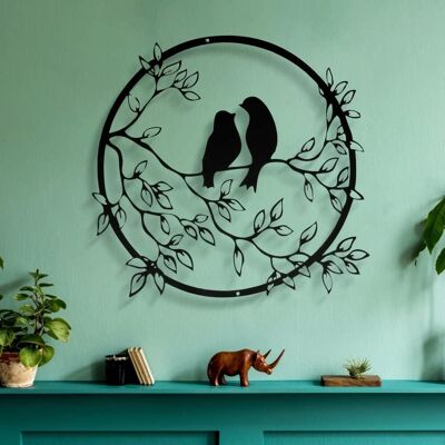 AIDUCHO Metall-wanddekoration, Vogel-schildfigur, Vogel-silhouette-wandskulptur, Runde Wanddekoration Für Wohnzimmer Und Schlafzimmer AIDUCHO Metall-wanddekoration, Vogel-schildfigur, Vogel-silhouette-wandskulptur, Runde Wanddekoration Für Wohnzimmer Und Schlafzimmer