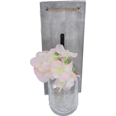 HEAT Wanddeko Im Retro-stil: Glasflaschenlampe Mit Seidenblumen Für Die Haustür HEAT Wanddeko Im Retro-stil: Glasflaschenlampe Mit Seidenblumen Für Die Haustür