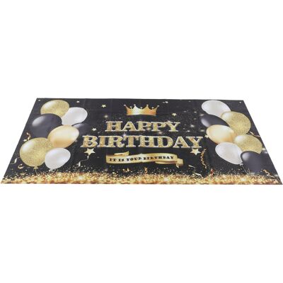 HEAT Schwarz-goldenes „happy Birthday“-hintergrundbanner, Poster, Große Glitzerballons, Geburtstagsdekorationen HEAT Schwarz-goldenes „happy Birthday“-hintergrundbanner, Poster, Große Glitzerballons, Geburtstagsdekorationen