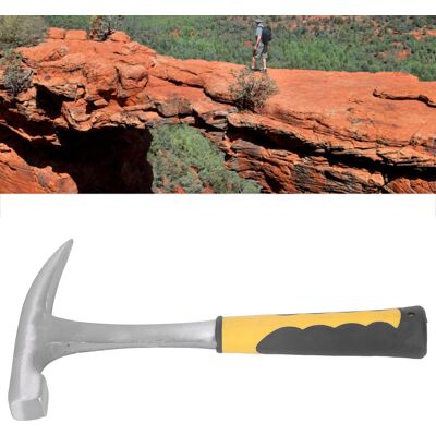JUTE Geologenhammer, Erkundungshammer, Spitzkopfhammer, Flachkopfhammer, Spitzer Schnabel, Geologischer Erkundungshammer In Entenschnabelform, Gelber Griff, Spitzköpfiger Geologenhammer JUTE Geologenhammer, Erkundungshammer, Spitzkopfhammer, Flachkopfhammer, Spitzer Schnabel, Geologischer Erkundungshammer In Entenschnabelform, Gelber Griff, Spitzköpfiger Geologenhammer