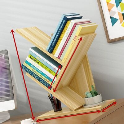 HEAT Raffiniertes, Dreistufiges, Baumförmiges Regal Aus Massivholz Zur Optimalen Aufbewahrung Ihrer Bücher Im Büro, Zu Hause Oder In Der Schule. Hellwalnussfarben. HEAT Raffiniertes, Dreistufiges, Baumförmiges Regal Aus Massivholz Zur Optimalen Aufbewahrung Ihrer Bücher Im Büro, Zu Hause Oder In Der Schule. Hellwalnussfarben.