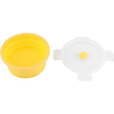 HEAT Runde, Faltbare Silikon-lunchbox (500 Ml), Gelb, Mikrowellengeeignet, Wiederverwendbare, Kompakte Bento-box HEAT Runde, Faltbare Silikon-lunchbox (500 Ml), Gelb, Mikrowellengeeignet, Wiederverwendbare, Kompakte Bento-box