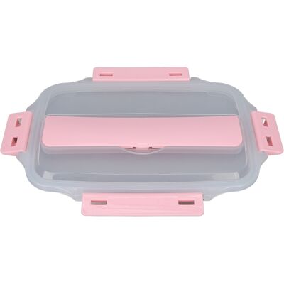 HEAT Isolierte Bento-lunchbox Mit 3 Fächern, Auslaufsicher, Aus Edelstahl 304, Rosa, Ideal Für Schüler, Schule Und Büro. HEAT Isolierte Bento-lunchbox Mit 3 Fächern, Auslaufsicher, Aus Edelstahl 304, Rosa, Ideal Für Schüler, Schule Und Büro.