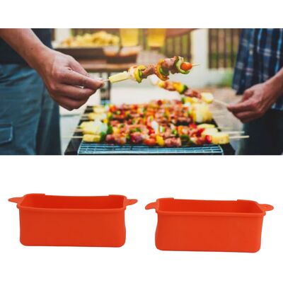 JUTE Blackstone Faltbare Backmatte, Silikon-backmatte Mit Fettauffangschale, Orange JUTE Blackstone Faltbare Backmatte, Silikon-backmatte Mit Fettauffangschale, Orange