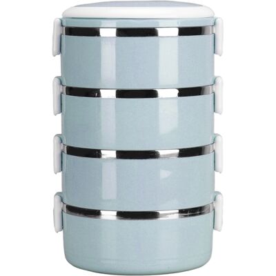HEAT Tragbare Bento-lunchbox Aus Edelstahl 304, Zylinderförmig, Mit Thermofunktion, Ideal Für Schule, Büro Und Outdoor-aktivitäten. Vierlagig, Nordisch-blau. HEAT Tragbare Bento-lunchbox Aus Edelstahl 304, Zylinderförmig, Mit Thermofunktion, Ideal Für Schule, Büro Und Outdoor-aktivitäten. Vierlagig, Nordisch-blau.