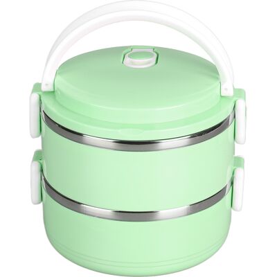 HEAT Thermos-lunchbox, Stapelbar, Isolierte Warmhaltebox, Runde Lunchbox Aus Edelstahl 304, Doppelwandig, Verdickt (grün) HEAT Thermos-lunchbox, Stapelbar, Isolierte Warmhaltebox, Runde Lunchbox Aus Edelstahl 304, Doppelwandig, Verdickt (grün)