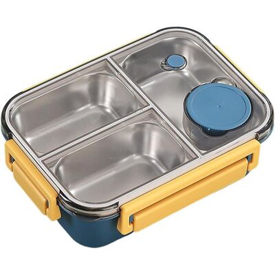 OEM Bento-box Aus Edelstahl – 3 Fächer – Auslaufsicher – Lunchbox Aus Metall – Großes Fassungsvermögen – Edelstahl 304 – Ideal Für Schule Und Büro OEM Bento-box Aus Edelstahl – 3 Fächer – Auslaufsicher – Lunchbox Aus Metall – Großes Fassungsvermögen – Edelstahl 304 – Ideal Für Schule Und Büro