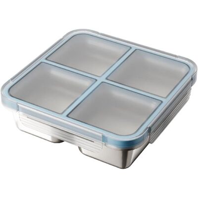 OEM Bento-box Aus Edelstahl 4 Fächer Wiederverwendbar Snackbox Mit Trennwänden Lunchbox Für Erwachsene Und Kinder Ideal Für Schule Arbeit Und OEM Bento-box Aus Edelstahl 4 Fächer Wiederverwendbar Snackbox Mit Trennwänden Lunchbox Für Erwachsene Und Kinder Ideal Für Schule Arbeit Und