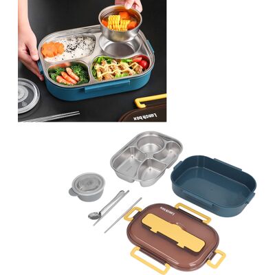 JUTE Luftdichte Und Unterteilte Lunchbox Für Kinder Aus Edelstahl 316, Geeignet Für Büroangestellte Und Schüler, Mit Vier Fächern Und Einer Suppenschüssel. JUTE Luftdichte Und Unterteilte Lunchbox Für Kinder Aus Edelstahl 316, Geeignet Für Büroangestellte Und Schüler, Mit Vier Fächern Und Einer Suppenschüssel.
