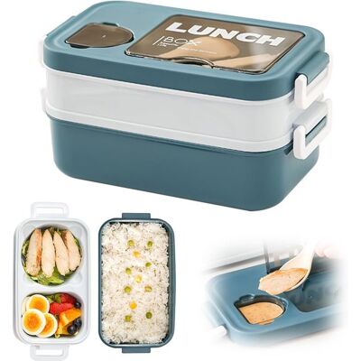 OEM Zweistöckige Lunchbox – Umami Portedejeuner Mit Soßenschälchen Und Besteck, Mikrowellengeeignetes Bento, Luftdicht Für Büro, Schule Und Reisen (blau) OEM Zweistöckige Lunchbox – Umami Portedejeuner Mit Soßenschälchen Und Besteck, Mikrowellengeeignetes Bento, Luftdicht Für Büro, Schule Und Reisen (blau)
