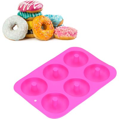 JUTE Donutform, Backutensil, Diy-silikonform Für Kuchen, 6 Fächer, Rote Rose JUTE Donutform, Backutensil, Diy-silikonform Für Kuchen, 6 Fächer, Rote Rose