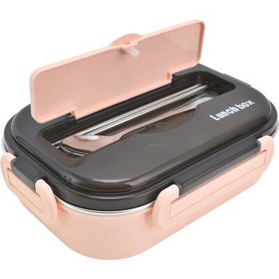 HEAT Lunchbox 1000 Ml, Zwei Fächer, Sicher, Robust, Gute Abdichtung, Tragbare Bento-box, Rosa HEAT Lunchbox 1000 Ml, Zwei Fächer, Sicher, Robust, Gute Abdichtung, Tragbare Bento-box, Rosa