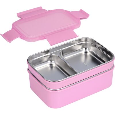 HEAT Elektrische Lunchbox Aus Edelstahl 304, Doppelwandig Isoliert, Mit Fach Für Büro, Schule Und Reisen, Rosa HEAT Elektrische Lunchbox Aus Edelstahl 304, Doppelwandig Isoliert, Mit Fach Für Büro, Schule Und Reisen, Rosa