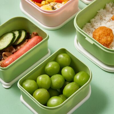 JUTE Lunchbox Mit Einzelnen Fächern, Tragbar, Mikrowellengeeignet, Lunchbox Mit Niedlichem Cartoon-muster Für Schüler Und Kinder, Grün. JUTE Lunchbox Mit Einzelnen Fächern, Tragbar, Mikrowellengeeignet, Lunchbox Mit Niedlichem Cartoon-muster Für Schüler Und Kinder, Grün.