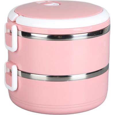 HEAT Thermos-lunchbox, Stapelbar, Isolierte Warmhaltebox, Runde Lunchbox Aus Edelstahl 304, Doppelwandig, Verdickt (rosa) HEAT Thermos-lunchbox, Stapelbar, Isolierte Warmhaltebox, Runde Lunchbox Aus Edelstahl 304, Doppelwandig, Verdickt (rosa)