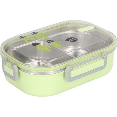 HEAT Lunchbox Aus Edelstahl 304 Mit Isolierten Fächern, Im Bento-stil, Auslaufsicher Und Transparent, Mit Grünem Kaktus-design. Ideal Für Kinder Und Schüler. HEAT Lunchbox Aus Edelstahl 304 Mit Isolierten Fächern, Im Bento-stil, Auslaufsicher Und Transparent, Mit Grünem Kaktus-design. Ideal Für Kinder Und Schüler.