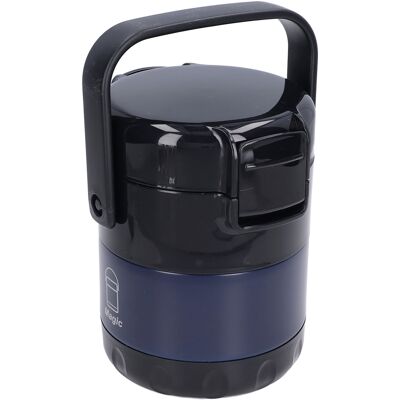 HEAT 1,9-liter-isolier-lunchbox, Tragbarer Edelstahl-vakuumbehälter Mit Tragegurt Für Schule Und Büro, Blau HEAT 1,9-liter-isolier-lunchbox, Tragbarer Edelstahl-vakuumbehälter Mit Tragegurt Für Schule Und Büro, Blau