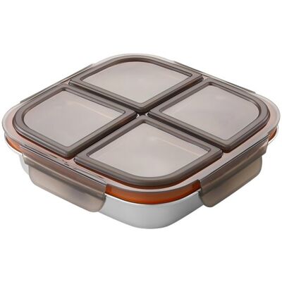 OEM Edelstahl-lunchbox Mit 4 Fächern Wiederverwendbar Geeignet Für Kinder Und Erwachsene Auslaufsicher Mit Deckel Ideal Für Zuhause Büro Und Reisen 600 Ml OEM Edelstahl-lunchbox Mit 4 Fächern Wiederverwendbar Geeignet Für Kinder Und Erwachsene Auslaufsicher Mit Deckel Ideal Für Zuhause Büro Und Reisen 600 Ml