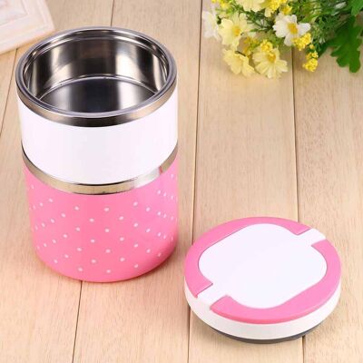 HEAT Isolierte 2-stöckige Thermos-lunchbox Aus Edelstahl, Warmhaltebehälter Für Mittagessen, Isolierte Lunchbox Mit Zwei Fächern, Tragbare Lunchbox. HEAT Isolierte 2-stöckige Thermos-lunchbox Aus Edelstahl, Warmhaltebehälter Für Mittagessen, Isolierte Lunchbox Mit Zwei Fächern, Tragbare Lunchbox.