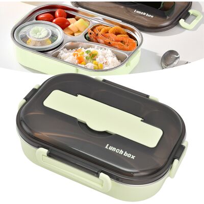 JUTE Lunchbox Aus Edelstahl 304 Mit Fächern, Ideal Für Büroangestellte, Kinder Und Schüler. Isolierte Lunchbox Für Leichte Mahlzeiten, Grün. JUTE Lunchbox Aus Edelstahl 304 Mit Fächern, Ideal Für Büroangestellte, Kinder Und Schüler. Isolierte Lunchbox Für Leichte Mahlzeiten, Grün.