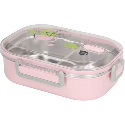 HEAT Lunchbox Aus Edelstahl 304 Mit Wärmeisolierten Fächern, Bento-stil, Auslaufsicher Und Transparent, Rosa Vogelmuster, Ideal Für Kinder Und Schüler. HEAT Lunchbox Aus Edelstahl 304 Mit Wärmeisolierten Fächern, Bento-stil, Auslaufsicher Und Transparent, Rosa Vogelmuster, Ideal Für Kinder Und Schüler.