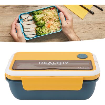 JUTE 1100 Ml Lunchbox Im Japanischen Stil, Tragbare Isolierte Lunchbox Für Büroangestellte Und Studenten, Mit Trennwänden, Mikrowellengeeignet, Großes Fassungsvermögen, Blau Und Gelb. JUTE 1100 Ml Lunchbox Im Japanischen Stil, Tragbare Isolierte Lunchbox Für Büroangestellte Und Studenten, Mit Trennwänden, Mikrowellengeeignet, Großes Fassungsvermögen, Blau Und Gelb.