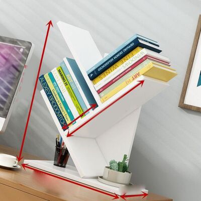 HEAT Raffiniertes, Dreistöckiges, Baumförmiges Regal Aus Massivholz Zur Optimalen Aufbewahrung Ihrer Bücher Im Büro, Zu Hause Oder In Der Schule (weiß). HEAT Raffiniertes, Dreistöckiges, Baumförmiges Regal Aus Massivholz Zur Optimalen Aufbewahrung Ihrer Bücher Im Büro, Zu Hause Oder In Der Schule (weiß).