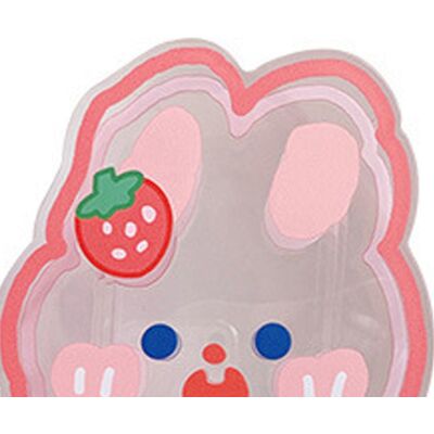HEAT Transparente Und Multifunktionale Federtasche, Aufbewahrungsbox Für Make-up-pinsel Aus Acryl Mit Einem Entzückenden Erdbeerhasen-design, Ideal Fürs Büro Oder Den Schminktisch. HEAT Transparente Und Multifunktionale Federtasche, Aufbewahrungsbox Für Make-up-pinsel Aus Acryl Mit Einem Entzückenden Erdbeerhasen-design, Ideal Fürs Büro Oder Den Schminktisch.