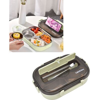 JUTE Lunchbox Aus Edelstahl 304 Mit Fächern, Ideal Für Büroangestellte, Kinder Und Schüler. Isolierte Lunchbox Für Leichte Mahlzeiten, Grün. JUTE Lunchbox Aus Edelstahl 304 Mit Fächern, Ideal Für Büroangestellte, Kinder Und Schüler. Isolierte Lunchbox Für Leichte Mahlzeiten, Grün.