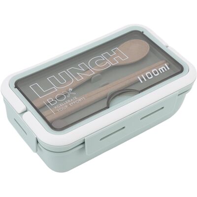 HEAT 2-teilige Lunchbox Mit Fächern, 1100 Ml, Bento-stil Für Erwachsene, Mit Löffel Und Essstäbchen, Ideal Für Büro Und Schule (grün). HEAT 2-teilige Lunchbox Mit Fächern, 1100 Ml, Bento-stil Für Erwachsene, Mit Löffel Und Essstäbchen, Ideal Für Büro Und Schule (grün).