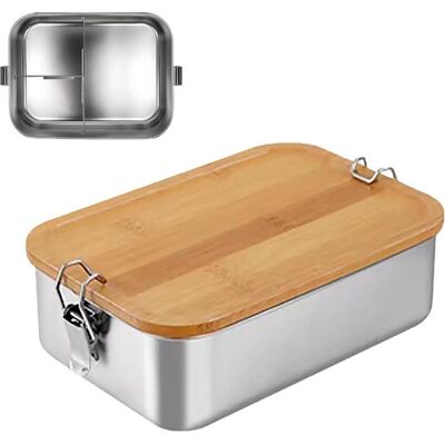 OEM Bento-lunchbox Aus Edelstahl Mit Holzdeckel – 2 Oder 3 Fächer – Bpa-frei – Für Erwachsene Und Kinder – Frühstücksbox Für Schule/reisen OEM Bento-lunchbox Aus Edelstahl Mit Holzdeckel – 2 Oder 3 Fächer – Bpa-frei – Für Erwachsene Und Kinder – Frühstücksbox Für Schule/reisen