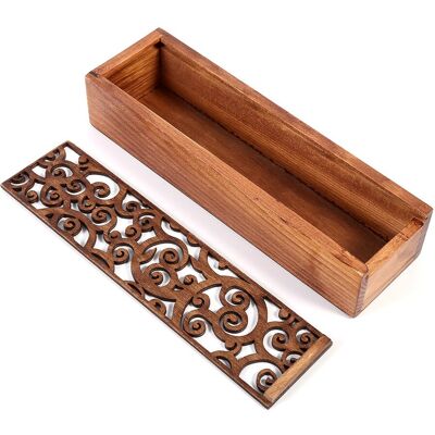 HEAT Federmäppchen Aus Holz, Schreibtisch-organizer, Schulbedarf, Bürobedarf, Muster „wirbelgras“ Nr. 1 HEAT Federmäppchen Aus Holz, Schreibtisch-organizer, Schulbedarf, Bürobedarf, Muster „wirbelgras“ Nr. 1