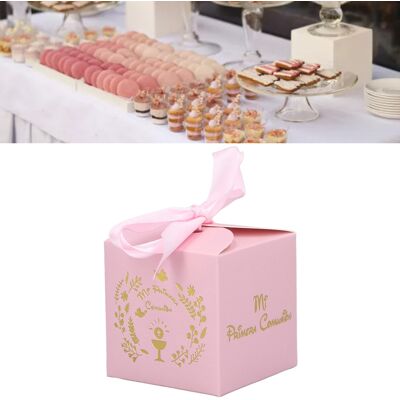 JUTE Vergoldete Zuckerdose Für Die Kommunion, Spanisches Rosa, Mi Primera Comunión JUTE Vergoldete Zuckerdose Für Die Kommunion, Spanisches Rosa, Mi Primera Comunión