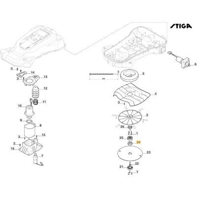 Nabenscheibe Original Stiga A7500 Rtk Roboter-rasenmäher 181465666/0 Nabenscheibe Original Stiga A7500 Rtk Roboter-rasenmäher 181465666/0