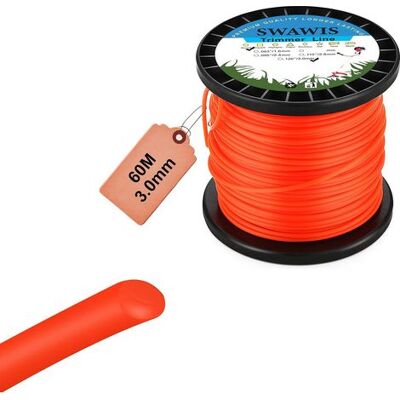 ENLENK Runde Nylon-trimmerleine, 3,0 Mm/60 M Spule, Ersatz-faden Für Rasenmäher Und Unkrauttrimmer, Garten-trimmerleine, Orange ENLENK Runde Nylon-trimmerleine, 3,0 Mm/60 M Spule, Ersatz-faden Für Rasenmäher Und Unkrauttrimmer, Garten-trimmerleine, Orange